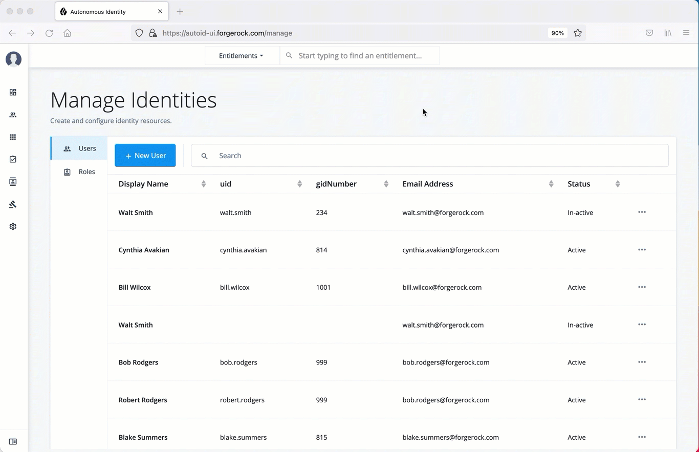 manage identities reset password