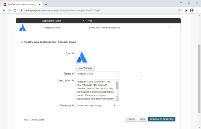 Screen capture of the admin page showing the App Customization - Atlassian Cloud fields.