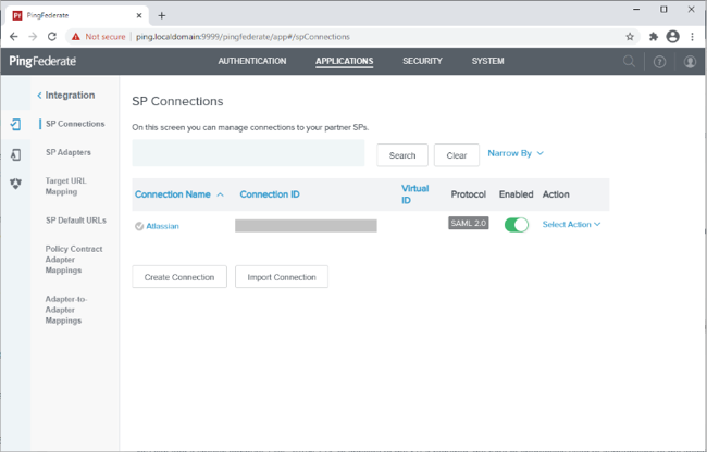 SP Connections page