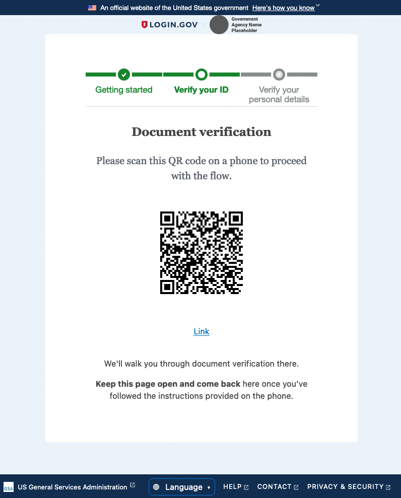 A screen capture of the default document verification prompt.