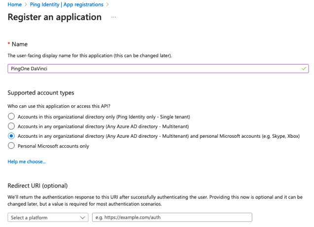 A screen capture of the Azure AD application configuration.