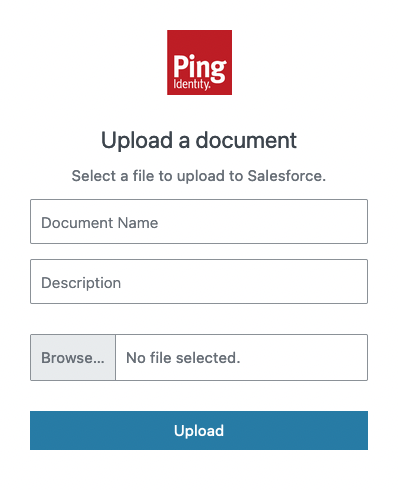 A screen capture of the document upload form.