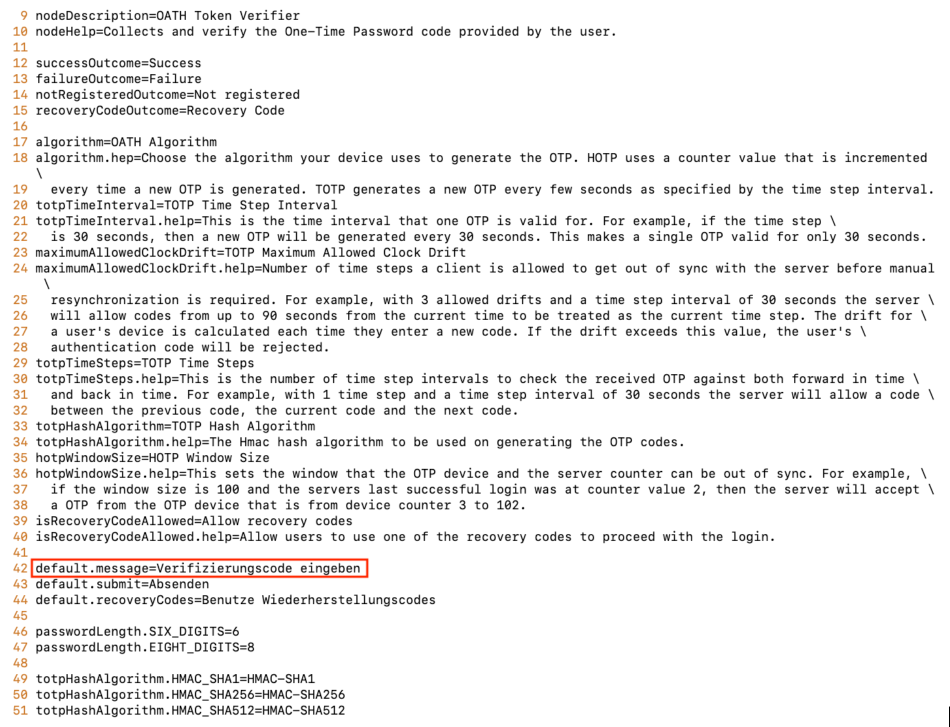 Image displaying the default.message property