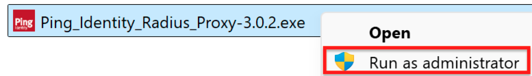 Install Windows RADIUS proxy run as admin dialog