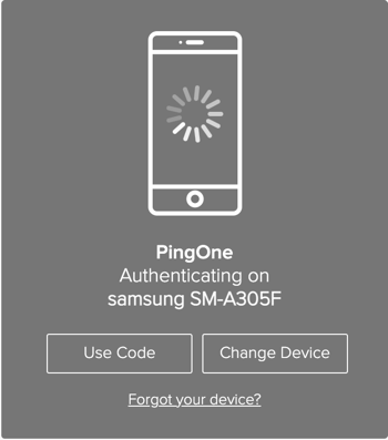 A screen capture of the Authentication window showing the Forgot your device? link