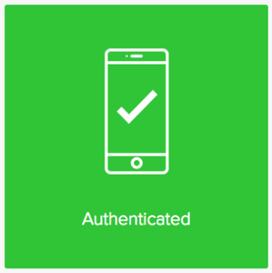 A screen capture of the successful authentication message with a green check mark.