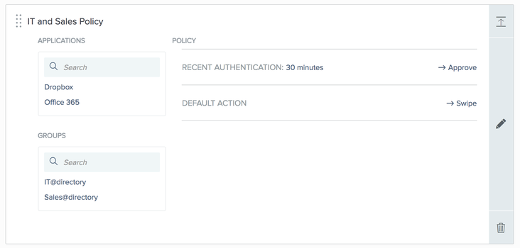 A screen capture of an expanded policy and its configuration details.