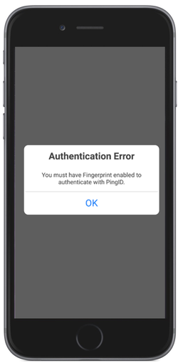 An image of an Authentication Error message on an iOS device. The message says, 