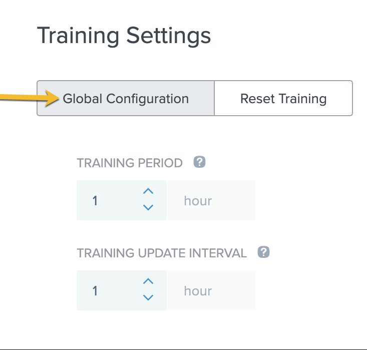 PingIntelligence training settings - global configuration