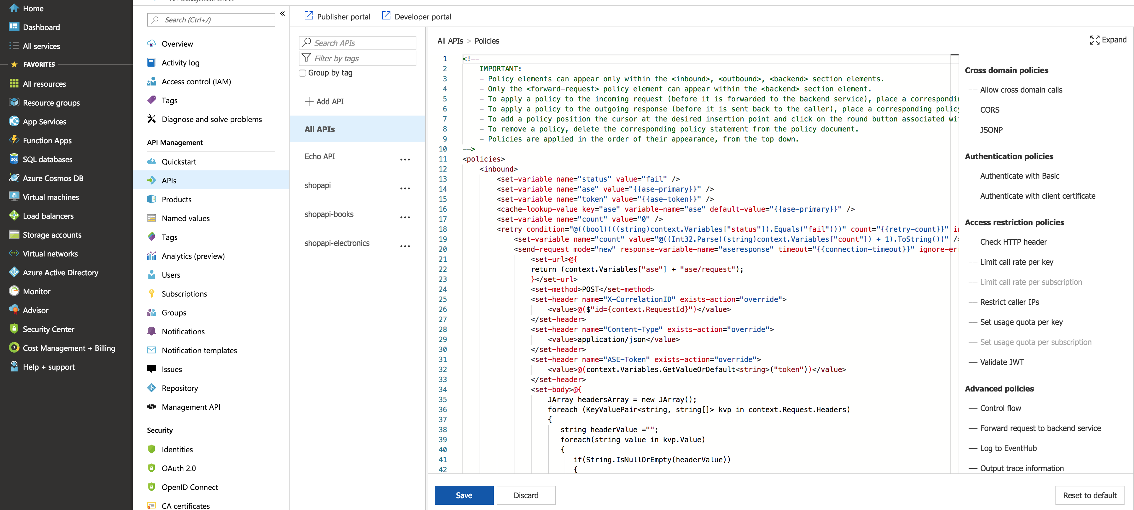 A screenshot of the PingIntelligence policy XML policy.