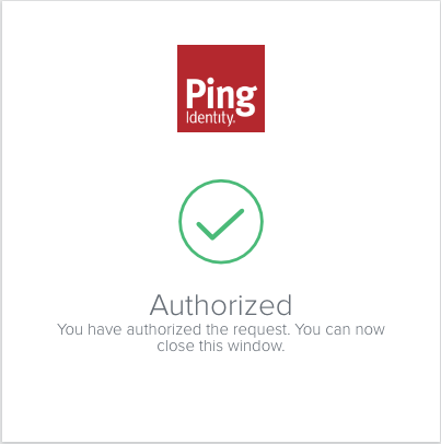 Screen capture displaying the successful authorization request.