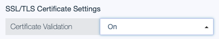 Screen capture showing the Certificate Validation list in SSL/TLS certificate settings for HTTP services.