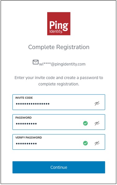 A screen capture of the screen users see when they complete their registration.