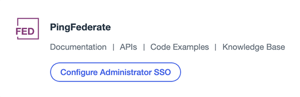 A screen capture of the Configure PingFederate SSO tile.