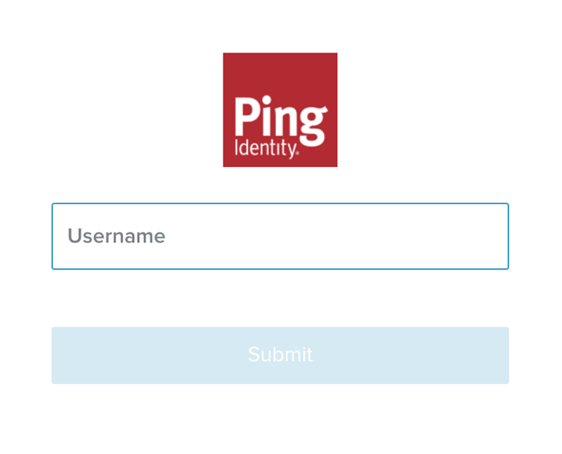 A screen capture of the username login screen in PingOne.