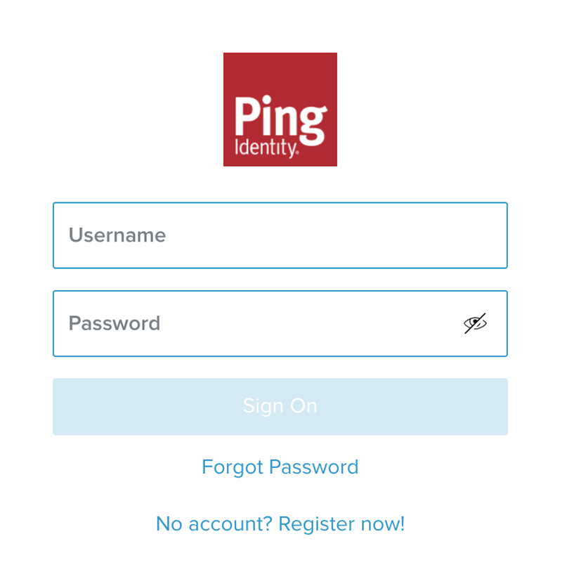 A screen capture of the user sign-on screen for PingOne.