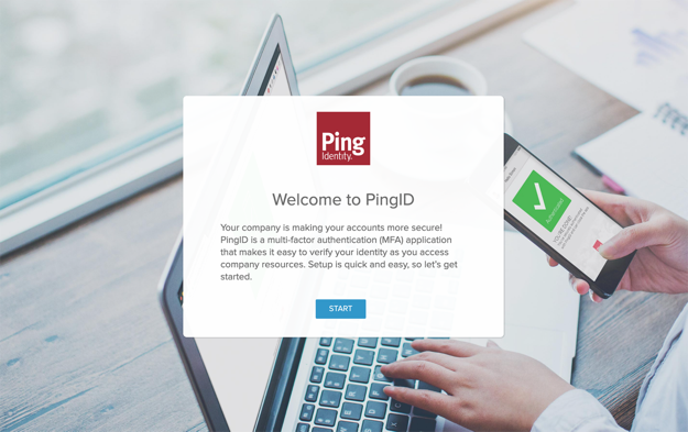 Screen capture of the Welcome to PingID page