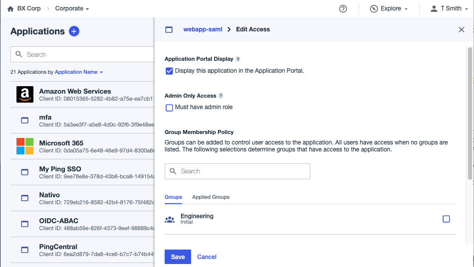 A screen capture showing the Application details panel