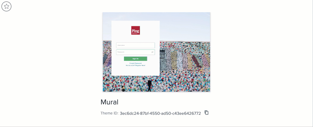 The theme ID being copied from the user interface in Branding and Themes.