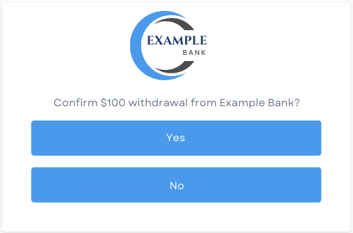 Confirming a withdrawal