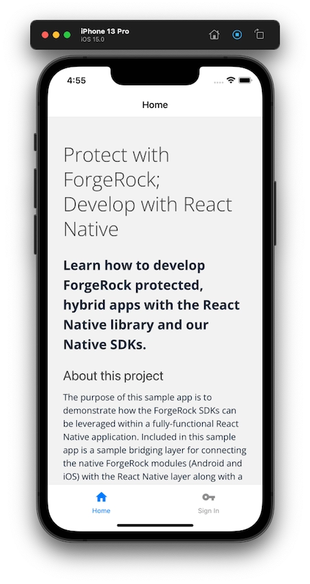 react native home screen