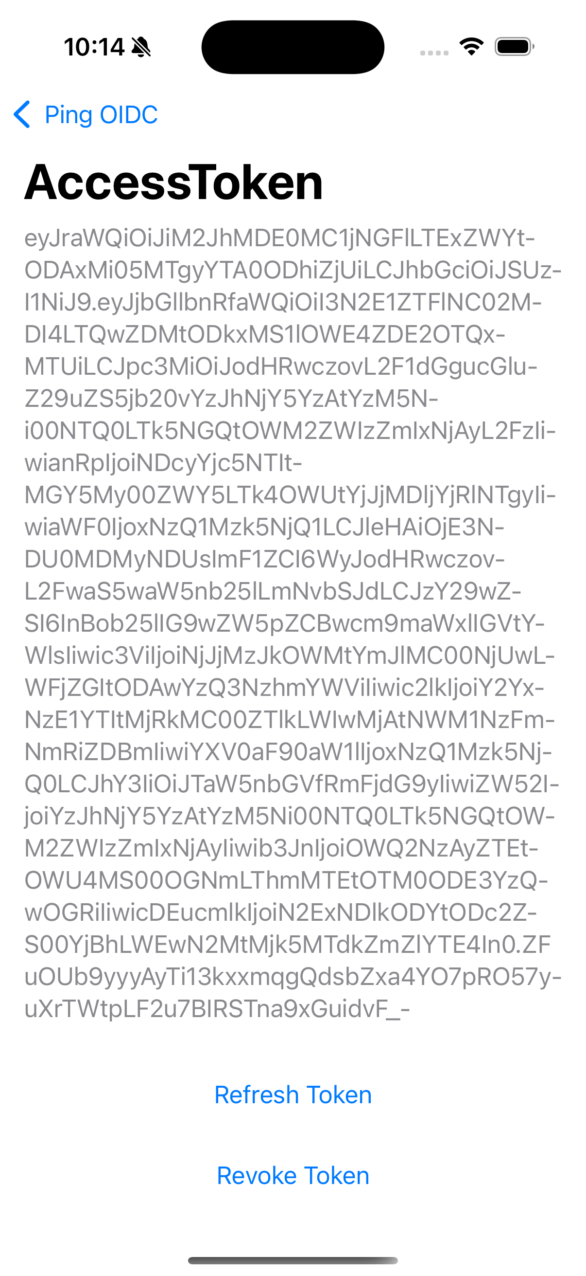 ios oidc pingone access token