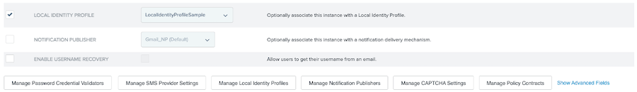 Screen capture of the IdP Adapter tab showing the Local Identity Profile checkbox selected and the LIP selected from the list.